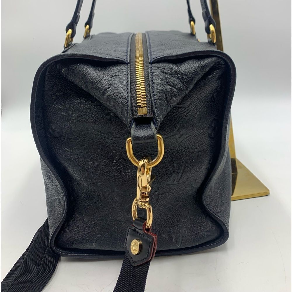 Auth Louis Vuitton Large Lumineuse PM Monogram Navy Blue Leather Tote Preloved - Picture 4 of 16